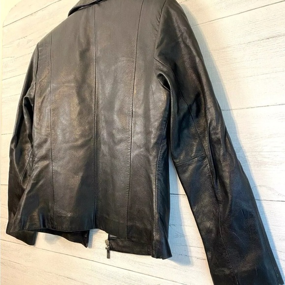 Wilsons Leather Pelle Studio Black Leather Jacket Womens Small Soft Real Leather - Picture 7 of 9